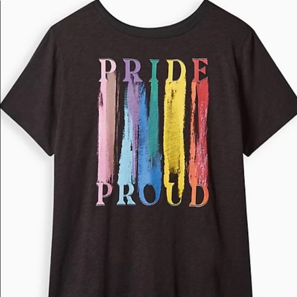 TORRID ALWAYS PROUD VINTAGE TEE - SUPER SOFT SLUB PRIDE PROUD BLACK size 1 - Picture 3 of 5